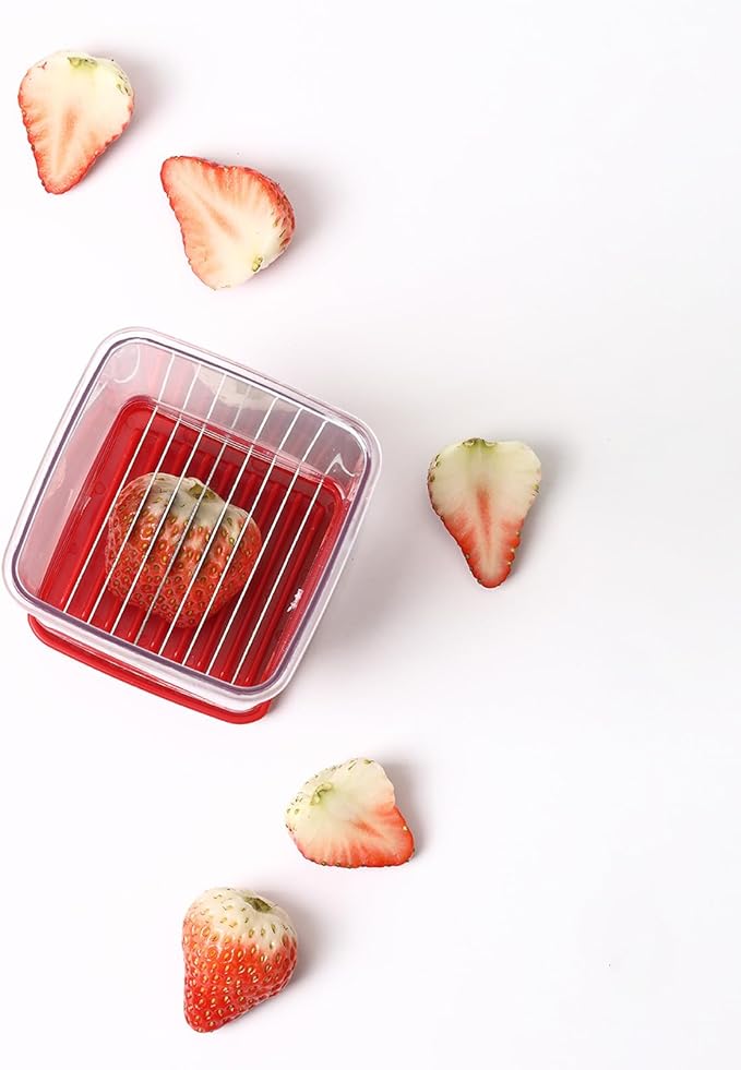 3 Pack Cup Slicers, Fruit Slicer Vegetable Speed Slicer with Push Plate, Cup Egg, Banana Slicers Strawberry Cutter Quickly Making Fruit Vegetable Salad