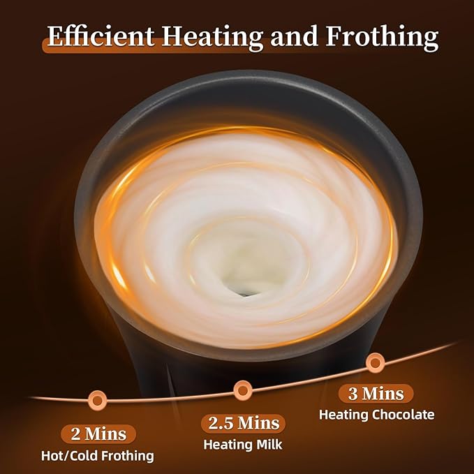 4-in-1 Milk Frother, Liksiy Milk Frother and Steamer, Auto Shut-Off Coffee Frother with Hot & Cold Foam, Quiet Design Frother Machine for Latte, Cappuccino, Macchiato