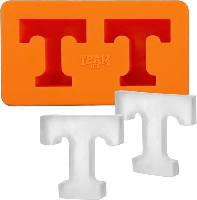 TEAM ICE - Tennessee Silicone Ice Cube Tray - Large Silicone Ice Cube Mold for Whiskey & Cocktails, Durable Ice Tray for Game Day Drinks, College Logo Ice Mold for Fans & Tailgate Parties