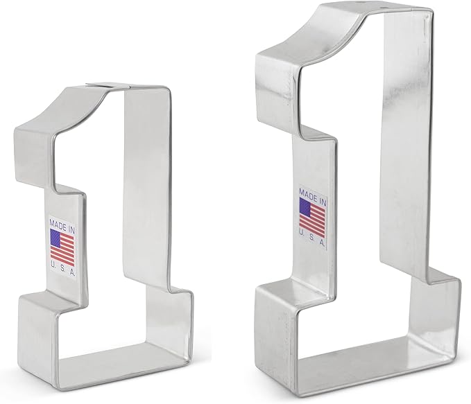 Ann Clark 2-Pc. Number 1 Cookie Cutter Set, Made in USA, 3-1/4” and 4-1/2”