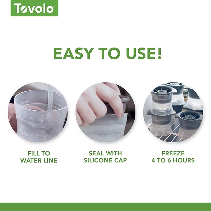 Tovolo Sports Ice Mold Bundle Set of 4 Golf Ball Football Baseball Basketball Shapes Large Craft Ice Cubes for Whiskey Cocktails with Silicone Lids, Easy Fill Craft Ice Mold for Sports Fans