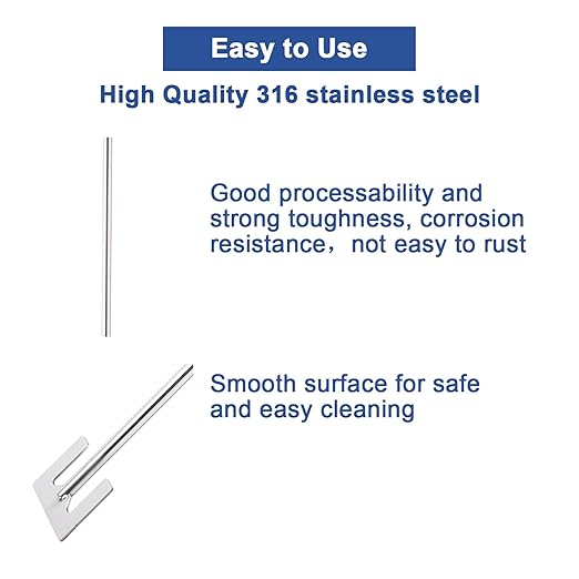 ONiLAB 18900627 316L Stainless Steel Anchor Stirrer, 60mm Stirrer Diameter, 8 mm Shaft Diameter, 400 mm Shaft Length