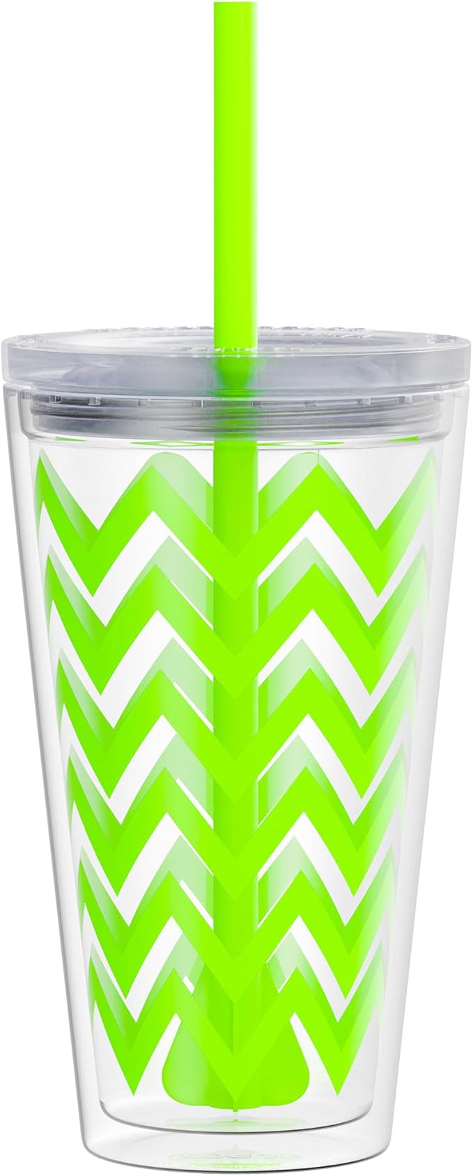 Copco Minimus 24oz Double Wall Insulated Tumbler with Removable Straw - BPA-Free Tritan Plastic, Leak-Proof Quarter-Turn Lid, Dishwasher Safe Travel Mug for Cold Beverages On-the-Go (Lime Green)