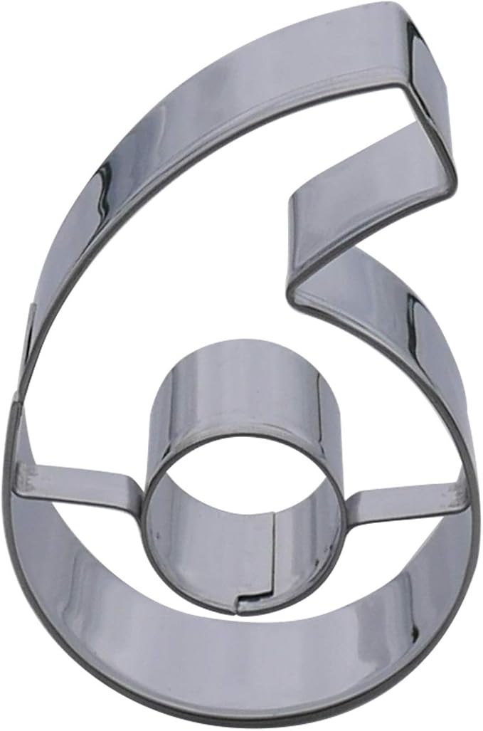 Number 6 Cookie Cutter – Sharp & Safe Stainless Steel Cooking Utensils – Ideal For Sandwiches, Pancakes, Fruits & Crafts – Dishwasher-Safe Bakery Supplies from Sweet Cookie Crumbs (3.1”T x 2.1”W)