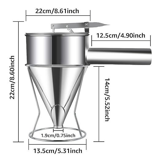 40oz Pancake Batter Dispenser, Large Capacity Cupcake Dispenser with Stand, Cupcake Dispenser Funnel Funnel Cake Dispenser for Pancakes, Cupcakes or Any Baked Goods