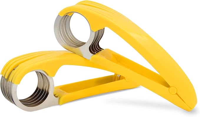 FireKylin Banana Slicer,ABS + Stainless Steel Fruit and Vegetable Salad Peeler Cutter Kitchen Tools For Banana, Strawberry,Grape（2 pcs）