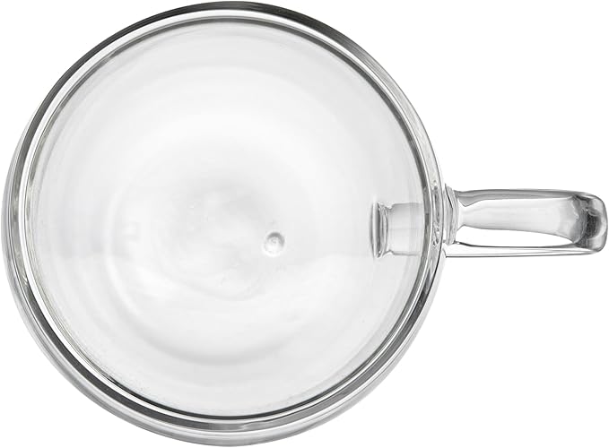 Restaurantware Coffee Cup 12 Pack of 8.45 oz Insulated Double-Wall with Handle Glass Borosilicate Coffee Cup Espresso Shot Dishwasher Safe For Hot Drinks