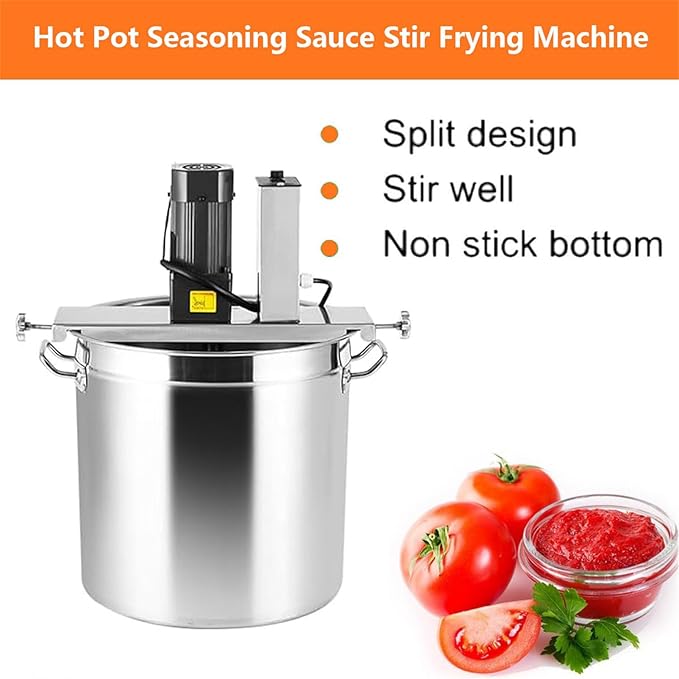 Automatic Pot Stirrer for Cooking,Commercial Automatic Food Mixer,Hot Pot Seasoning Sauce Stir Frying Machine,Stirring Speed Adjustable,One-Button Start,20L