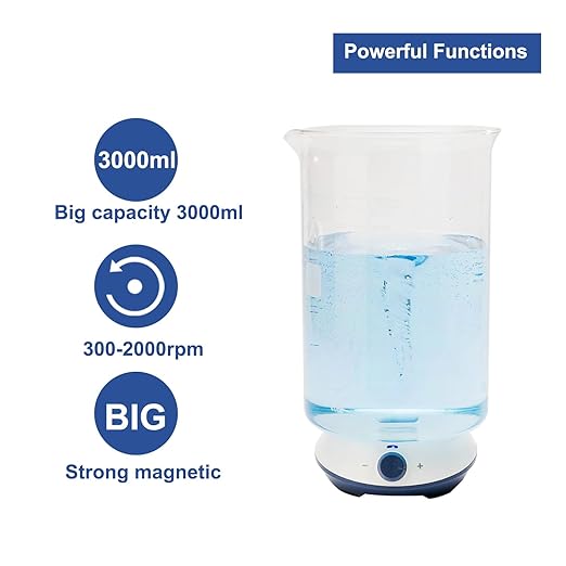 ONiLAB Magnetic Stirrer with 4 Stir Bars, 2000rpm Magnetic Mixer with Stirring Capacity 3000ml (No Heating)