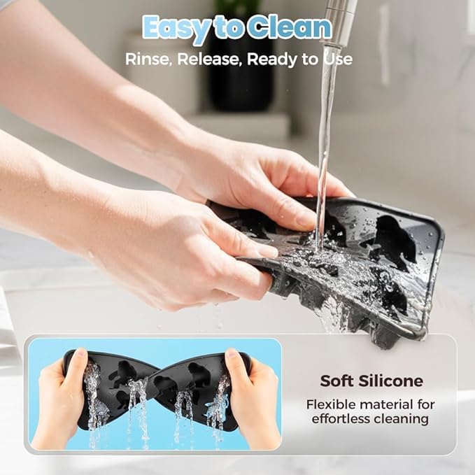 Bigfoot Ice Cube Mold, 2026 New Sasquatch Shape Silicone Ice Cube Molds DIY Ice Sculpture Reusable Freezer Mold, Upgrade 6 Cavity Sasquatch Shape Silicone Ice Cube Tray