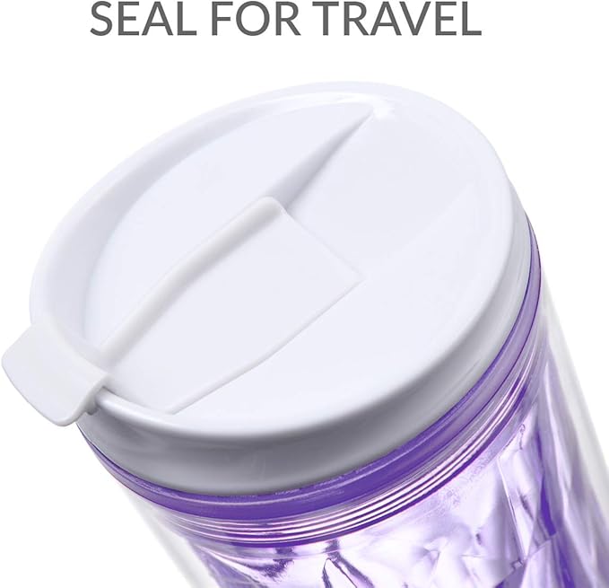 Cupture Crystal Click & Seal Shake Tumbler Cup for Hot or Cold Drinks - 22 oz (Purple Amethyst)
