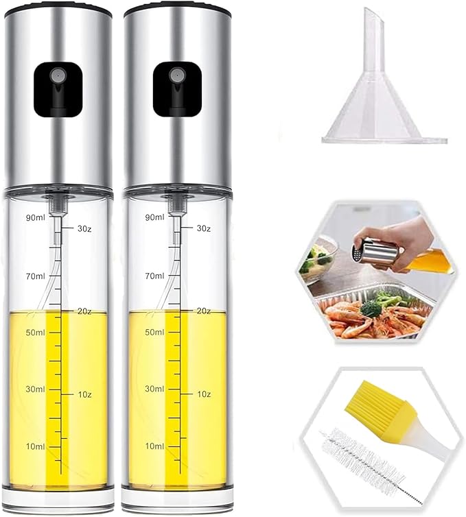Oil Sprayer for Cooking,Olive Oil Spritzer,Olive Oil Spray Bottle for Salad, BBQ, Kitchen Baking, Roasting (100ml) (2)