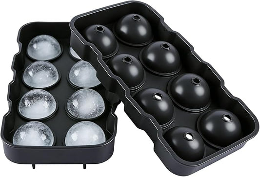 Ice Ball Maker Mold with Funnel, Round Ice Cube Tray for Freezer, Silicone Sphere Ice Mold Big Circle Ice Cube Mold, Easy Release Ice Tray for Home Bar Whiskey, Cocktails & Bourbon
