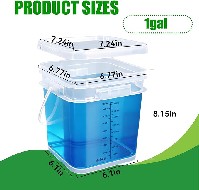 ASEVAT 5 Pack Sourdough Proofing Box with Lids,4 Quart Square Food Storage Containers - Commercial Grade Meat Prep Tub for Marinating,Heavy Duty Plastic Deli Containers, Graduated Scale, Freezer Safe