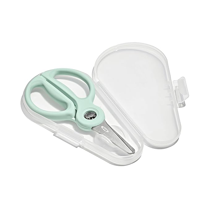 OXO Tot On-the-Go Food Scissors with Case, Baby Fruit and Vegetable Slicer