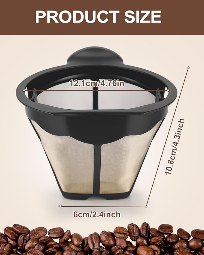 KEEPOW CM300 Coffee Filter Basket for Ninja, Reusable Permanent Coffee Pot Replacement for Ninja Coffee Maker CM300, CM305, CM371, CM400, CM360