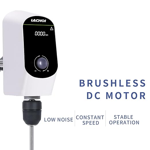 Electric Overhead Stirrer Mixer 100-2000RPM Max.40L(H₂O) LCD Display Digital Overhead Stirrer Mixer 20000mPas Powerful Lab Stirrers Mixer with Stirring Rod and Stand(Max.40L H₂O)