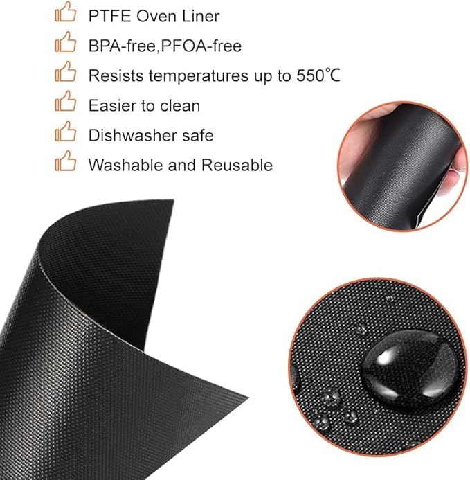 Air Fryer Oven Liners Compatible with Breville Smart Oven Air Fryer Pro BOV845BSS, 4 PCS Non-Stick Oven Liners for Bottom of Oven, Accessories for Breville Toaster Reusable Baking Mat