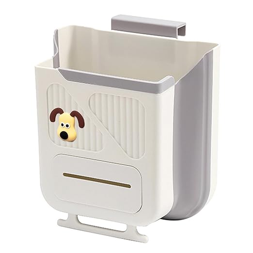 Hanging Trash Can for Kitchen Cabinet Door,2.64 Gallon Collapsible Trash Can,Made of Premium TPR and PP,Ideal for Kitchen and Bathroom, or as A Rv Trash Can and Camping Trash Can