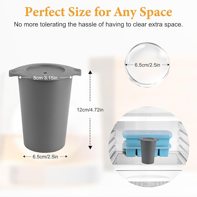 Clear Ice Cube Maker for Whiskey & Cocktails, Non-BPA Premium Silicone Ice Cube Molds, Easy-Release Sphere Ice Maker (1 PACK)