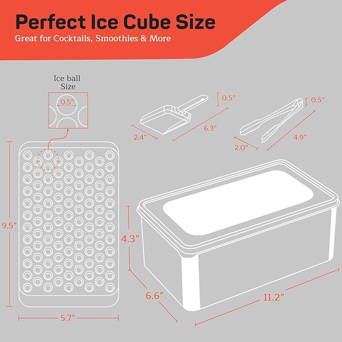Round Ice Cube Tray Set Pack of 4, BPA-Free Stackable Trays with Lid & Tongs, 104 Ice Balls Per Tray for Whiskey, Drinks, and Cocktails, Quick Release Round Ice Cube Mold, Pink
