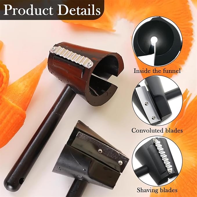 Vegetable Curler, Carrot Curler and Peeler, Spiral Shred Carving Slicer, Fruit Carving Tools,Kitchen Creative Cut Flower Tool,Rotatable Blade Peeler for Carrots, Potatoes, Cucumbe