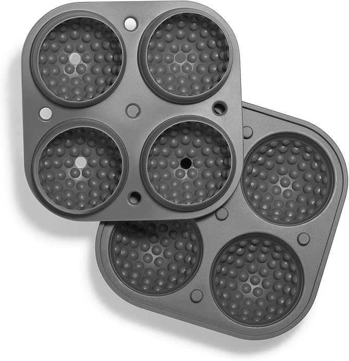 ACOOKEE Golf Ice Cube Trays, 2.5" Large Sphere Round Golf Ice Cube Mold for Cocktails, Whiskey, Bourbon Chilling, Fun Shapes Silicone Big Circle Ice Cube Trays w/Funnel