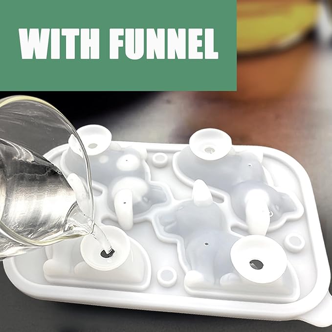 Corgi Dog gifts 3D Ice Cube Mold, Admaison Ice Cube Tray with Funnel for Cocktails, Bourbon,Brandy, Whiskey Gifts for Men, Silicone Fun Shapes Black (Corgi)