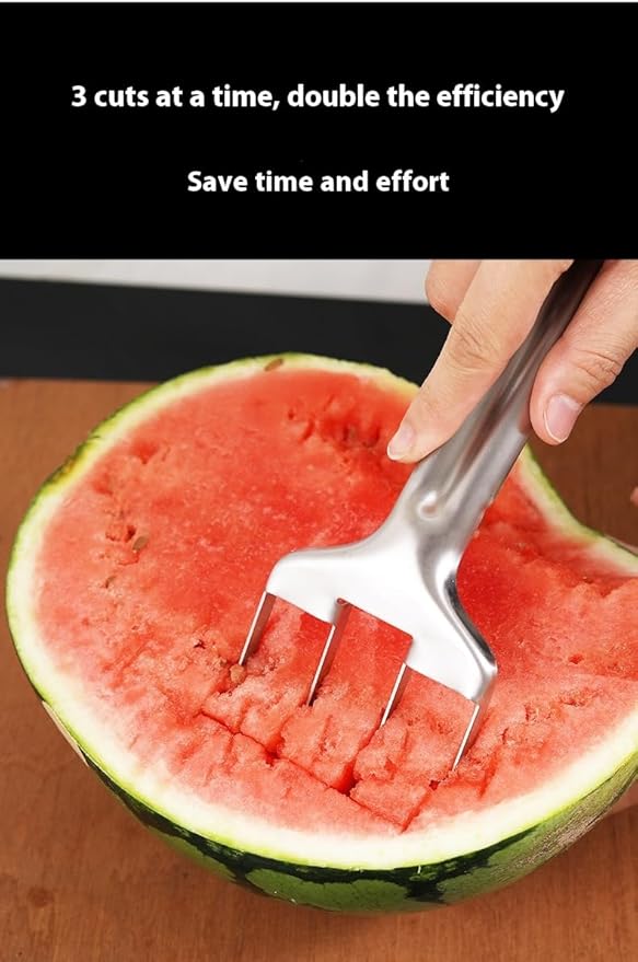 Stainless Steel Watermelon Slicer – Quick & Easy Watermelon Cutter Tool for Perfect Slices, Cubes & Wedges – Multi-Fruit Melon Cutter for Cantaloupe, Honeydew