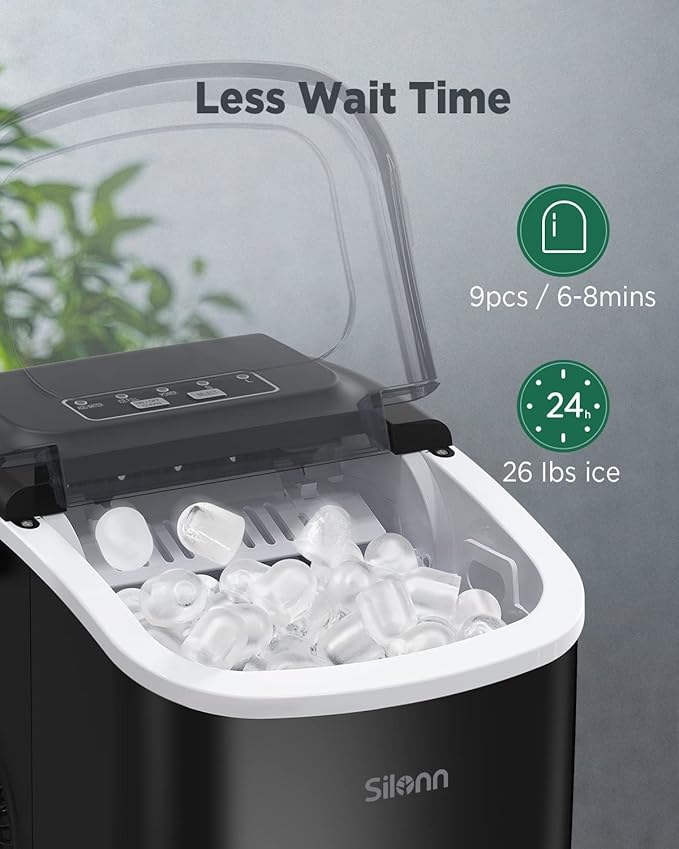 Silonn Ice Makers Countertop, Protable Ice Maker