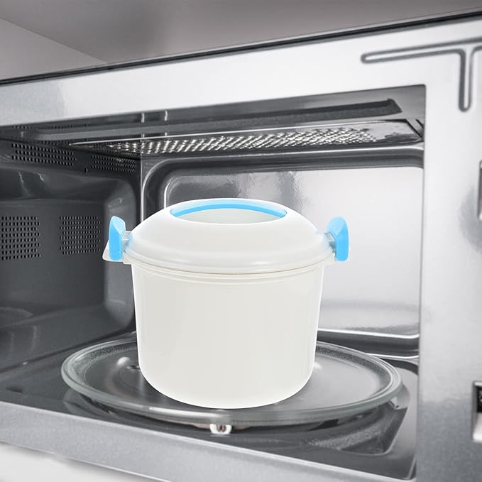 UPKOCH Microwave Rice Cooker 6 Cup Small Plastic Steamer for Rice Vegetables and Eggs Dishwasher Safe Microwave Cookware for Home and Office Kitchen