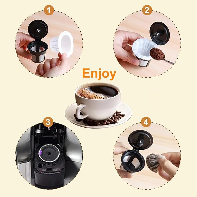 Haetyly 300 Count Disposable Coffee Paper Filters Compatible with Keurig Single Serve 1.0 and 2.0, Fits All Brands Reusable K Cup Filters