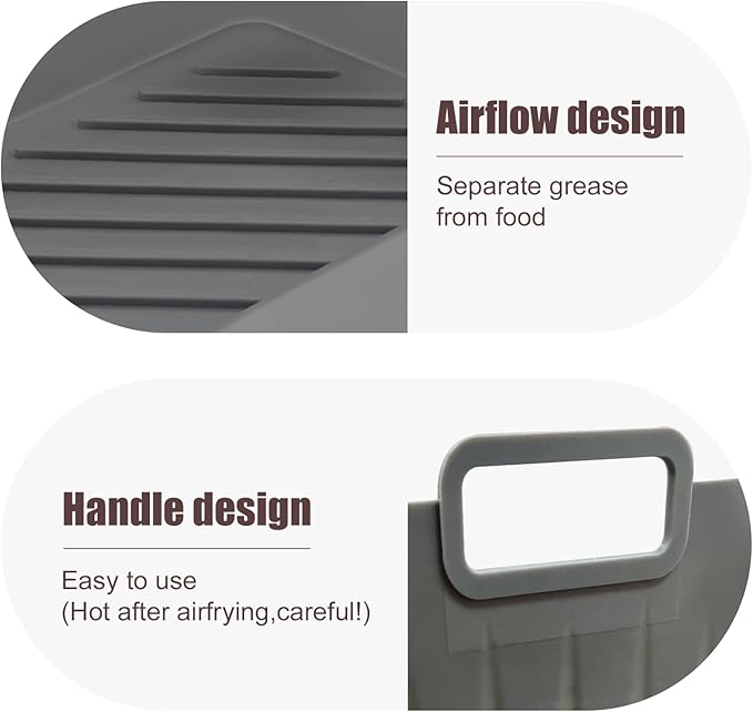 Golden Associate Silicone Liners Rectangle 2 Pcs for Air Fryer Dual Basket 8 to 10 Qt, Food-grade Reusable Baking Tray Fit Ninja DZ201 DZ401 DZ550, 4 to 5 Qt Each, Double Zone Airfryer Accessories