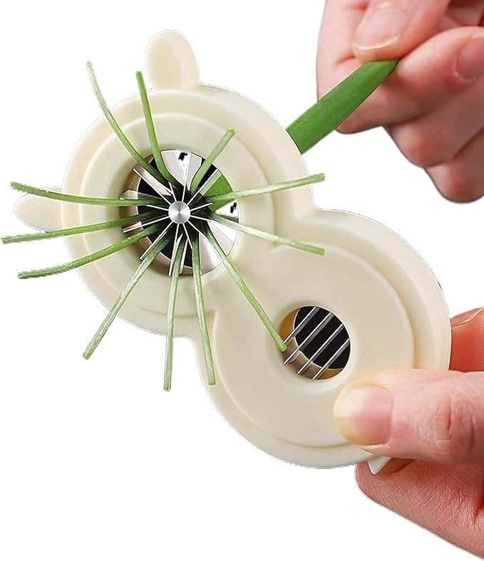 2-in-1 Green Onion Shredder & Slicer - Create 12 Perfect Strips in Seconds, Multi-Functional Scallion Shredder for Blooming Onion & Celery, Easy Clean (2)