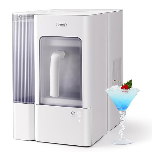 Gevi Adella Nugget Ice Maker 40lbs/Day,Countertop Pellet Ice Machine,Large Gallon Side Water Tank&Self-Cleaning,Pellet Ice Machine with Scoop&Basket for Home/Kitchen/Office