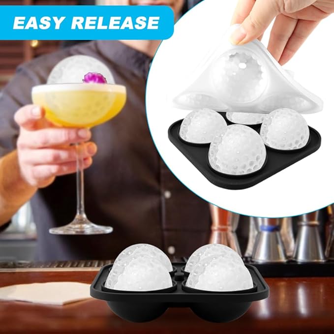 Molds for Golf Ball of Ice Cube,Silicone Mold for Cocktails,Whiskey,Sphere Ice Mold(Black)