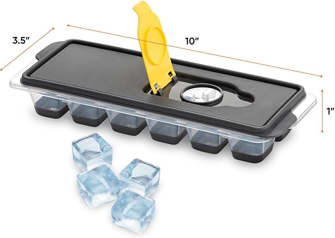 Superio Ice Cube Tray, Silicone Ice Cube Molds with Lid for Freezer, Ice Cubes for Whiskey, Cocktails, Juice (3 Pack)
