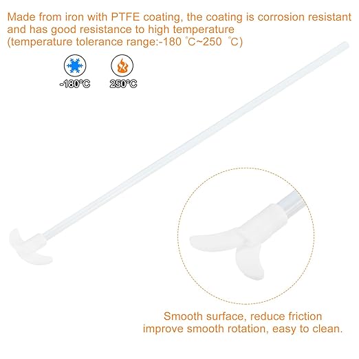 MECCANIXITY PTFE Electric Stirring Rod 400x55mm Length Overhead Stirrer Mixer Shaft with Foldable Paddle for Lab