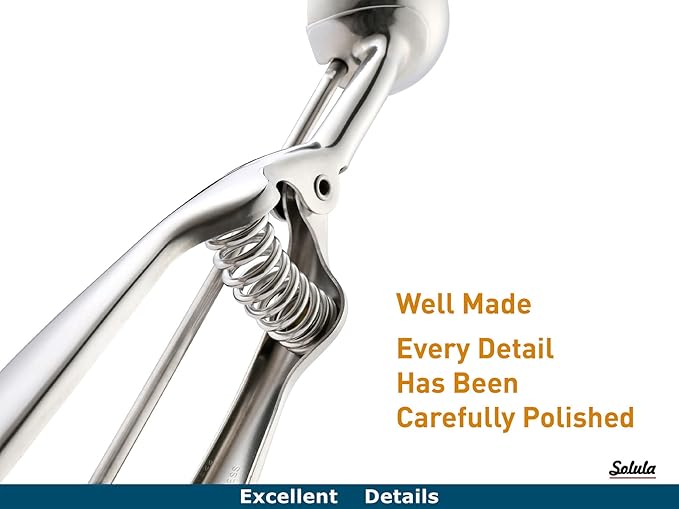 18/8 Stainless Steel Small Ice Cream Scoop Disher Melon Baller 0.6 Tablespoon