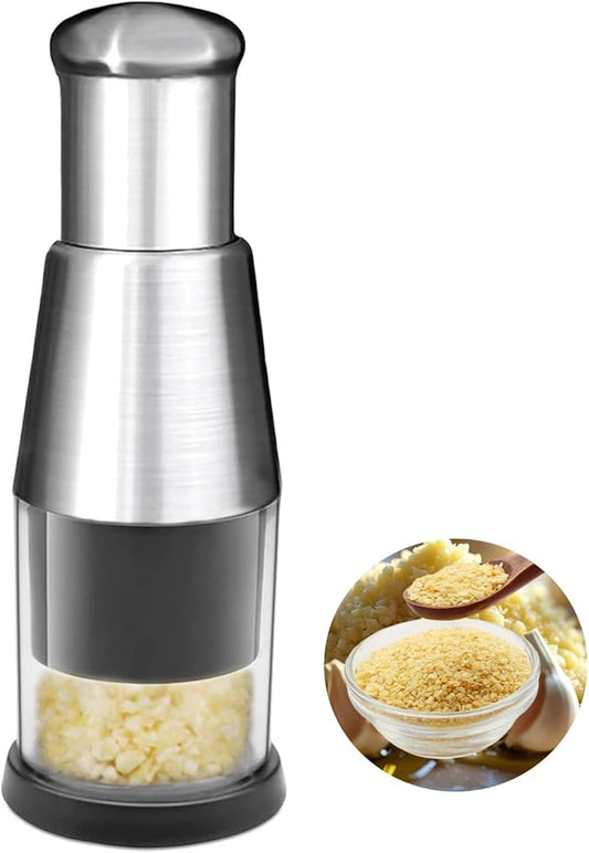 Manual Pressed Chopper,Compact Mini Dicer Food Chopper,Multifunctional Manual Garlic Press,Stainless Steel Hand Food Chopper for Mincing Garlic Press Stainless Steel(1 PCS)