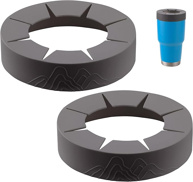 2Pack Silicone Ring for YETI 30 oz stainless Steel Tumbler, Reusable Ice Coffee Silicone Sleeve for 30oz YETI, RTIC, BJPKPK Tumblers with a Mouth Diameter of 3.9-4 inches(Gray)