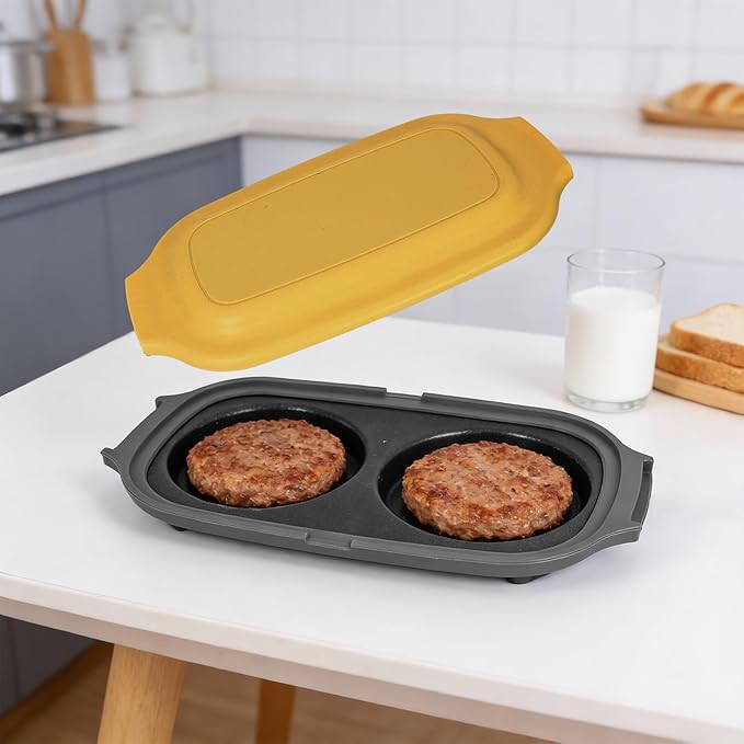 Microwave Egg Cooker, Quick-Heat Poacher Fryer with Lid, for Breakfast Sandwiches Dishwasher Safe Portable Multi-Use Egg Cooker Easy to Use and Clean (yellow)