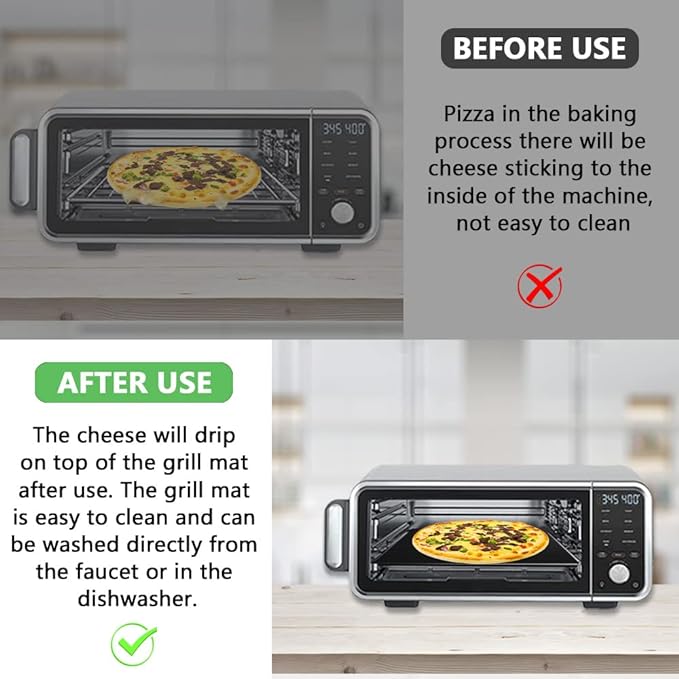 for Ninja Foodi Reusable Air Fryer Liners 12x12inch Non-Stick，Bottom of Toaster Oven Mat,3x Liners + 3x Mesh Sheets, Baking/Microwave/Grill,450°F,Pre-Cut Square for SP101/SP201/SP301/SP351