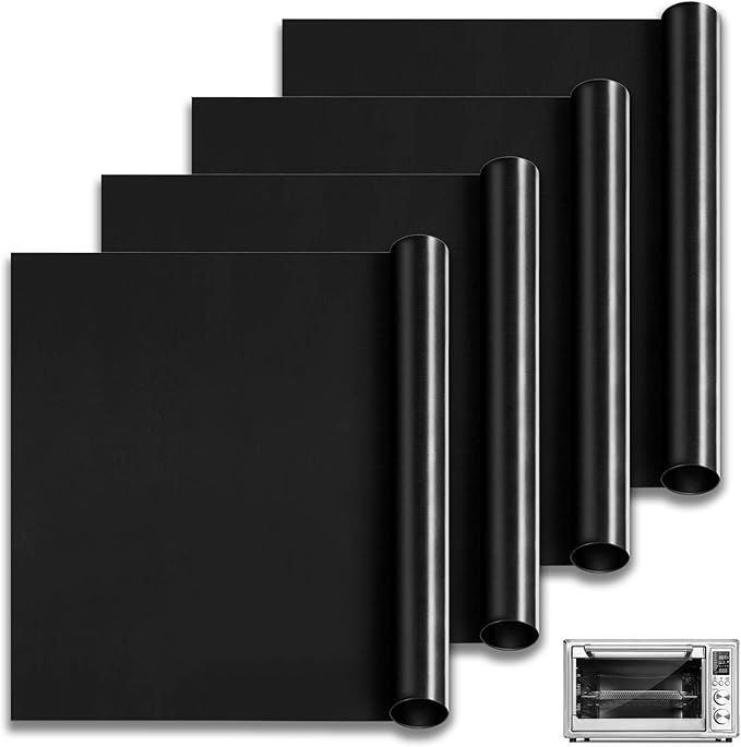 Air Fryer Oven Liners for COSORI 32Qt 13 in 1 C130 CO130 12 in 1 Air Fryer Toaster Oven, 13.8 * 11.4 Oven Liners for Bottom of Oven Reusable Non-Stick Mats Baking Cooking Accessories,4 Pack