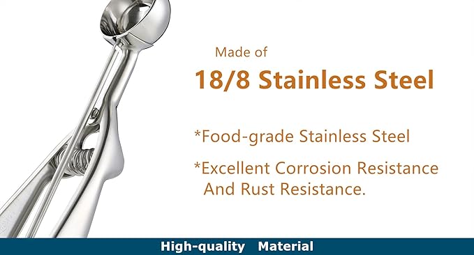 Solula-Stainless-Large-Cookie-Scoop, Cupcake Muffin Batter Dispenser, Ice Cream Cupcake Muffin Scoop, Food-grade 18/8 Stainless Steel, Size 24