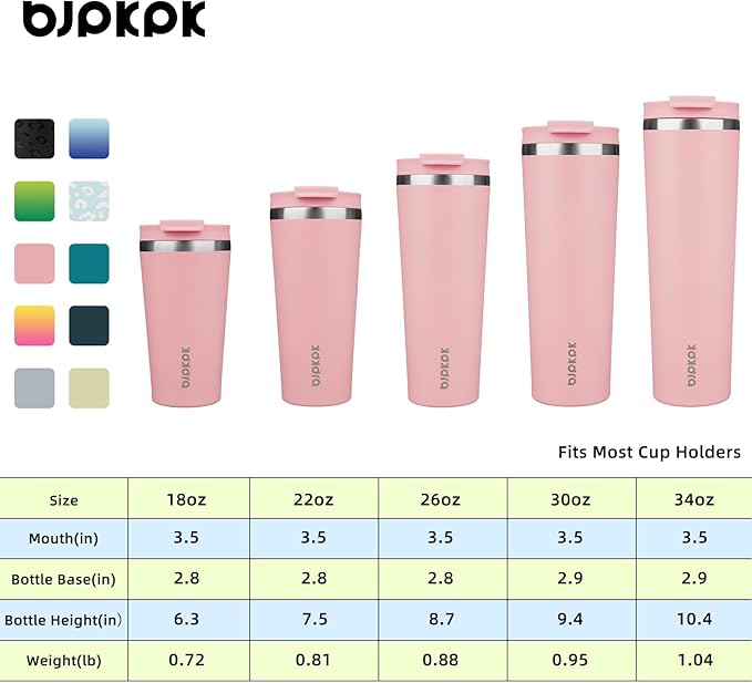 BJPKPK 18oz Tumbler With lid And Straw Stainless Steel Travel Coffee Mug Insulated Tumblers Cups,Light Pink