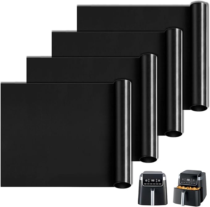 4-Pack Fiberglass Liners for Ninja Air Fryer Pro XL 6-in-1 AF181, 8.39"x8.74" Reusable and Versatile Replacement for Ninja Air Fryer Parchment Paper Heat-Resistant Non-Disposable
