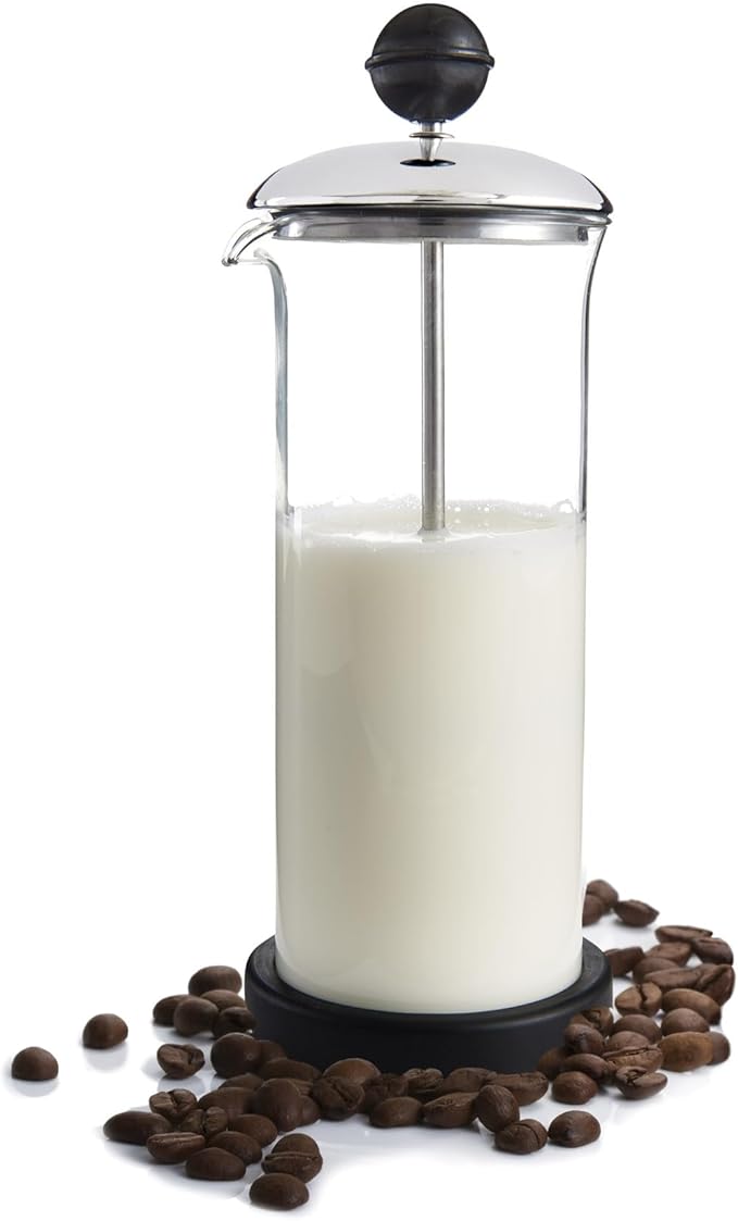 Fino Milk Frother, Tempered Glass, Non-Skid Base, 16-Ounce Capacity