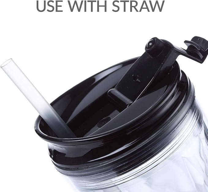 Cupture Crystal Click & Seal Shake Tumbler Cup for Hot or Cold Drinks - 22 oz (Black Diamond)