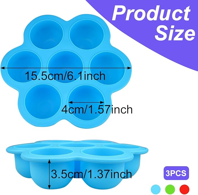 3 Pack Silicone Egg Bite Mold for Air Fryer Silicone Molds - Alternative to Sous Vide Egg Bite Maker for Cooking Air Fryer Accessories